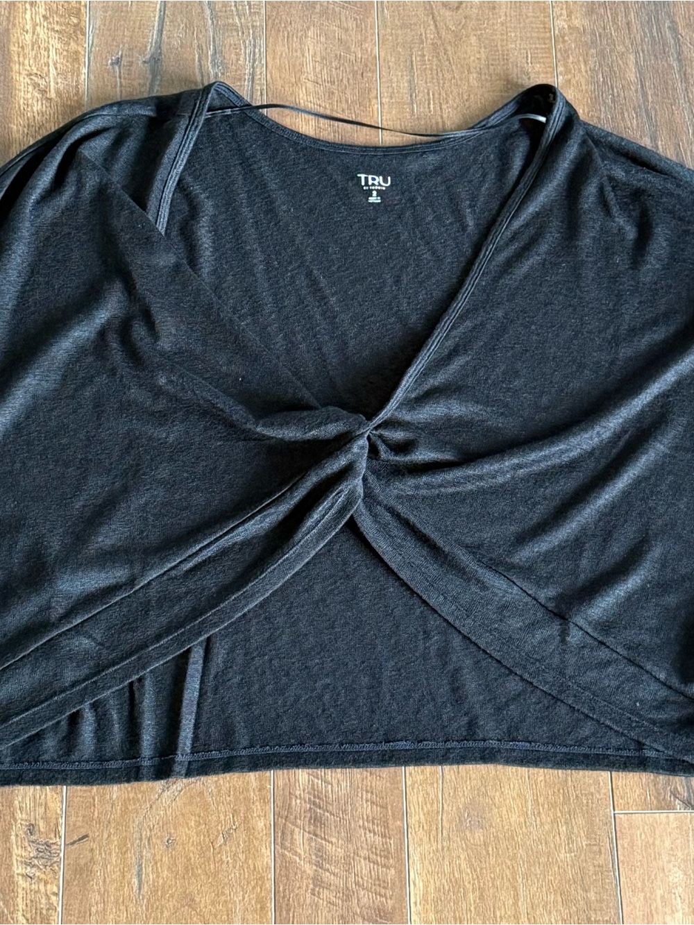 TRU Black Twist-Front Crop Top